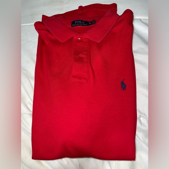 Polo Ralph Lauren Short Sleeve XL 100% Cotton Polo Shirt, Red, Vintage - Picture 6 of 7